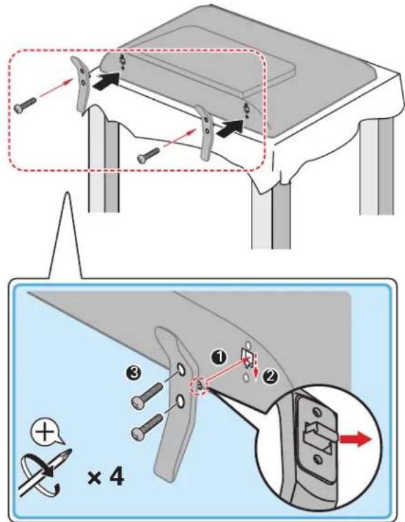 Technical diagram illustrating a mechanical assembly with labeled parts and a magnified view showing pin alignment and adjustment.