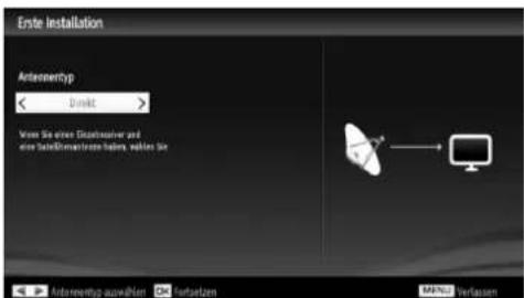Erste Installation Antennaertyp < Direkt > Vor es Sie einen Diachnehmer und eine Tafel-Brutto Ante Halen, voktes Sie Antennaertyp auhalten 40% Fortsetzen MEN23 Verfasen