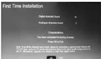 First Time Installation Digital channels found: 36 Analogue channels found: 2 Congratulations You have computed the listing process. Press OK to Exit Side. First all the antennas were found, please confirm a signal header between the TV/USB signal and your own website to ensure the signal quality being removed by the TV. All antennas, upgrade your website at a High User digital version. OK Help