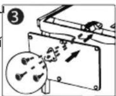 Diagram showing mechanical assembly with labeled components and directional arrows, including a magnified inset view.