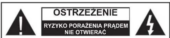 OSTRZEŻENIE RYZYKO PORAŻENIA PRĄDEM NIE OTWIERAĆ
