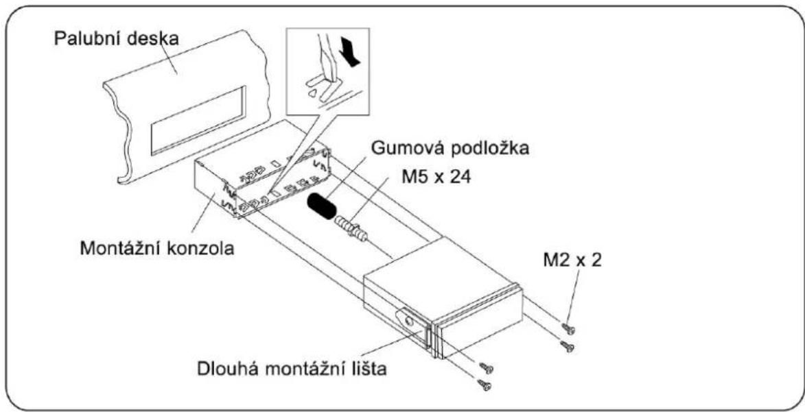 Palubní deska Gumová podložka M5 x 24 Montážní konzola M2 x 2 Dlouhá montážní lišta