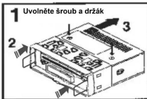 1 Uvolněte šroub a držák 2 3