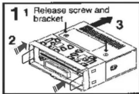 1 1 Release screw and bracket 2 3