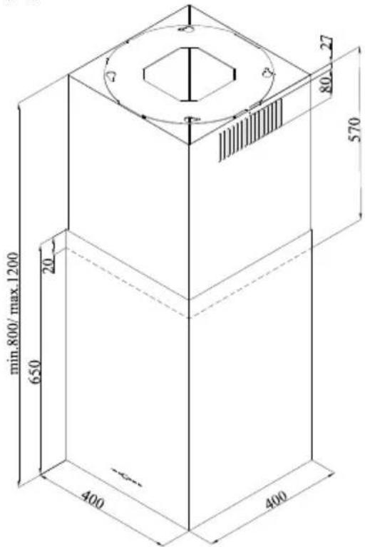 min.800/ max.1200 650 20 400 400 570 80 27