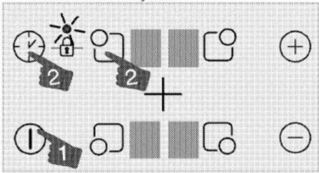 Diagram showing electrical circuit components with numbered symbols and polarity indicators