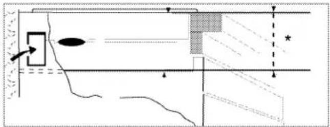 Pure technical diagram showing light paths and geometric shapes without any text or symbols