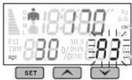 CH H L 18:30 FAT TBW age MUS / BON / DMI Kg Si cm SET