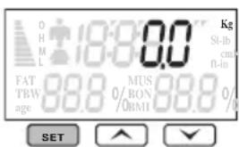 O H L 18:00.00 FAT TBW age MUS 0/ BON /0BMI Kg St-lb cm fl-in 0/ 0 SET