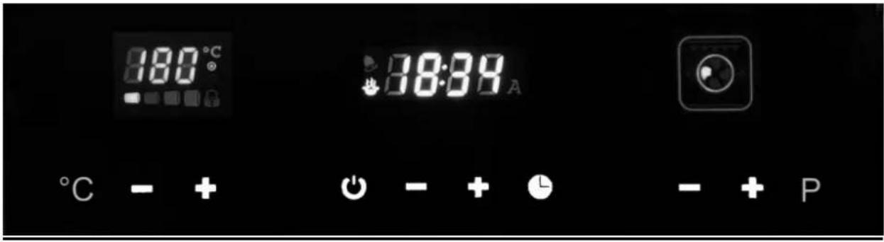 18:00°C 18:34 A °C - + ⏻ - + ⏻ - + P