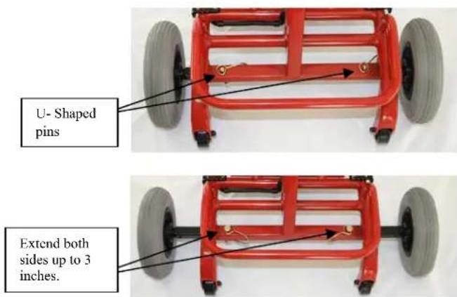 U- Shaped pins Extend both sides up to 3 inches.