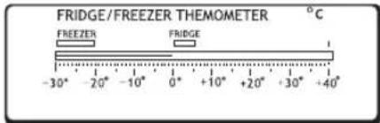 FRIDGE/FREEZER THEMOMETER °C FREEZER FRIDGE 1 -30° -20° -10° 0° +10° +20° +30° +40°