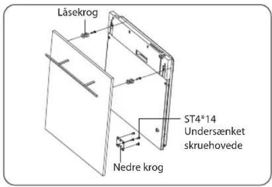 Låsekrog ST4*14 Undersænket skruehovede Nedre krog