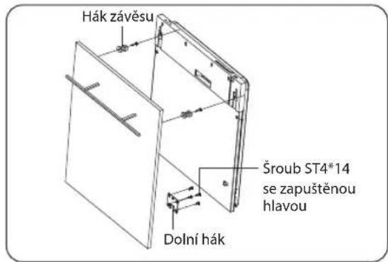 Hák závěsu Šroub ST4*14 se zapuštěnou hlavou Dolní hák