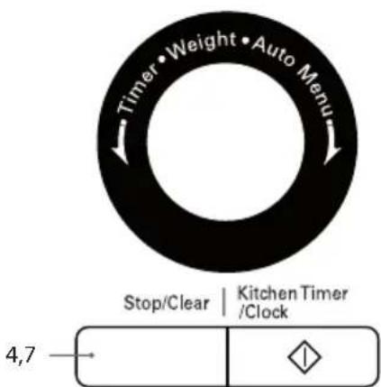 Timer • Weight • Auto Menu Stop/Clear | Kitchen Timer /Clock 4,7