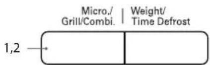 Micro./ Grill/Combi. | Weight/ Time Defrost 1,2