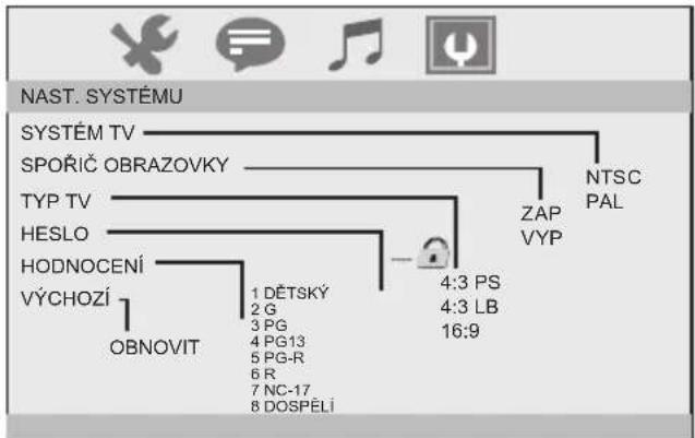 ECG 10 DHD 182 DVB-T - Nastavení systému - 1