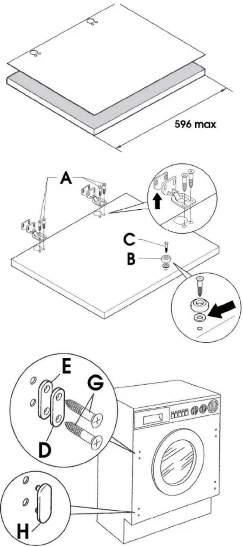 Philco PAS 1268 EH - INSTRUCTIONS FOR MOUNTING DOOR - 1