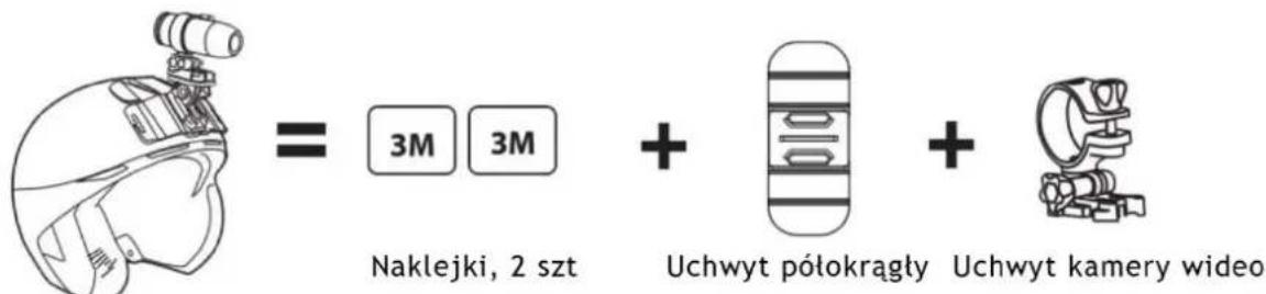 = 3M 3M + Uchwyt półokrągły + Uchwyt kamery wideo Naklejki, 2 szt