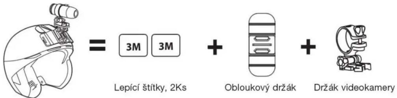 = 3M 3M Lepící štítky, 2Ks + Obloukový držák + Držák videokamery