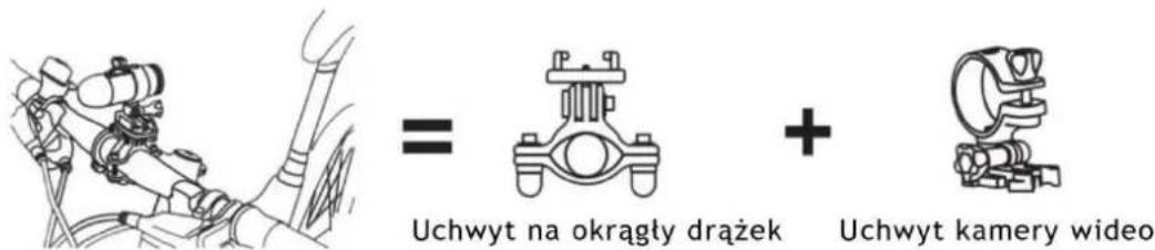 Uchwyt na okrągły drążek + Uchwyt kamery wideo