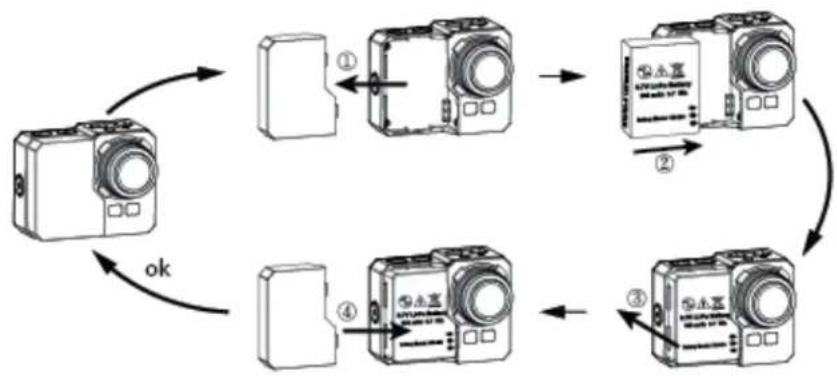 Evolveo SportCam W7 - Come togliere la batteria: - 1