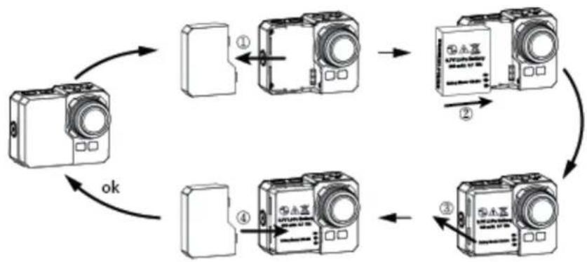Evolveo SportCam W7 - Aby wyjąć baterię: - 1