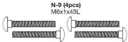 N-9 (4pcs) M6x1x45L