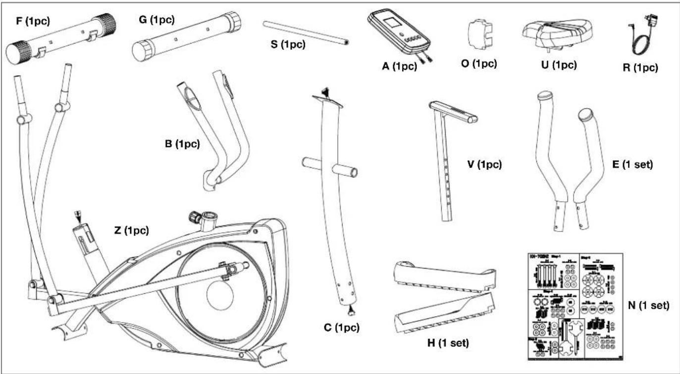 F (1pc) G (1pc) S (1pc) A (1pc) O (1pc) U (1pc) R (1pc) B (1pc) V (1pc) E (1 set) Z (1pc) C (1pc) H (1 set) N (1 set)