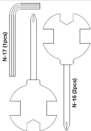 N-17 (1pcs) N-16 (2pcs)