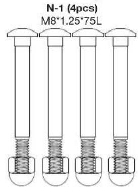 N-1 (4pcs) M8*1.25*75L