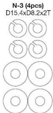 N-3 (4pcs) D15.4xD8.2x2T