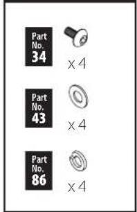 Part No. 34 × 4 Part No. 43 × 4 Part No. 86 × 4