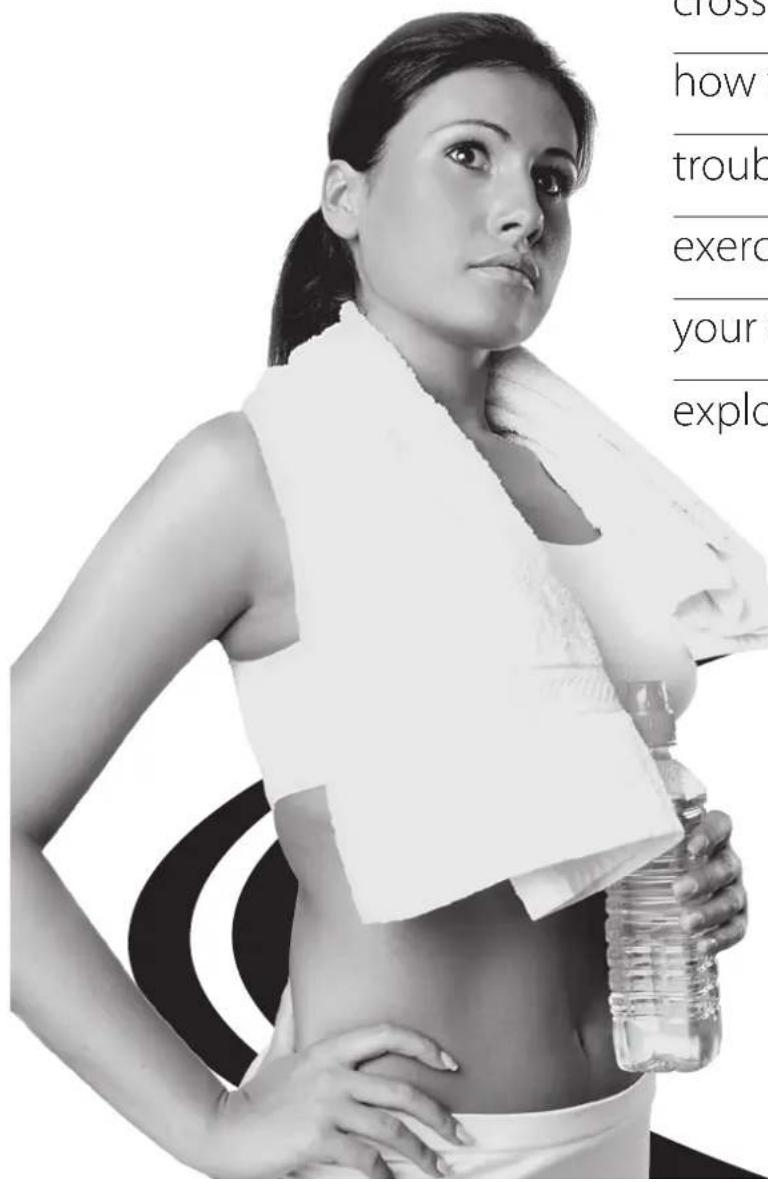 Black-and-white photo of a woman in athletic wear holding water, with partial Chinese text visible on the right side.