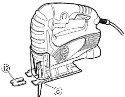 Technical diagram of a haptor tool with numbered parts labeled ⑧ and ⑫