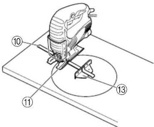 Technical diagram of a power shaver with numbered parts labeled 10, 11, and 13