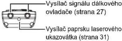 Vysílač signálu dálkového ovladače (strana 27) Vysílač paprsku laserového ukazovátka (strana 31)