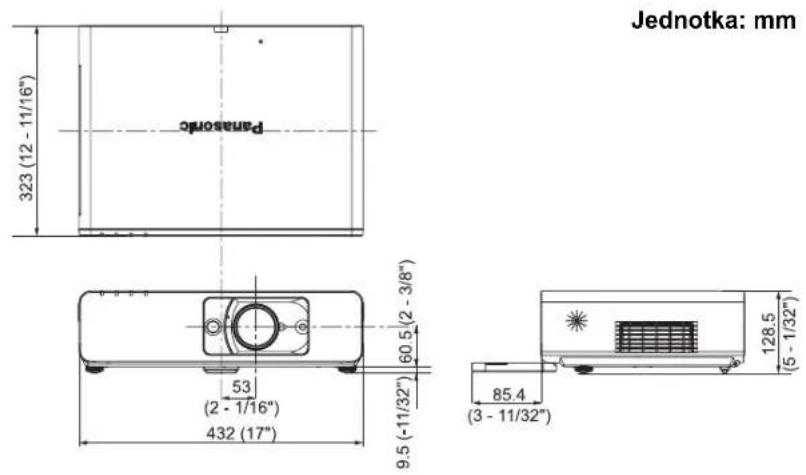 Jednotka: mm 323 (12 - 11/16") Panasonic 53 (2 - 1/16") 432 (17") 60.5 (2 - 3/8") 9.5 (-11/32") 85.4 (3 - 11/32") 128.5 (5 - 1/32)