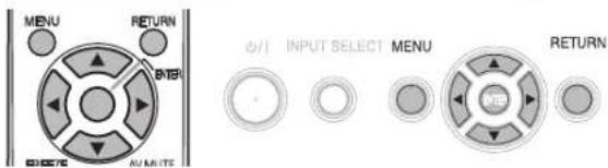 MENU RETURN BITB OUTPUT AV WRITE OUTPUT INPUT SELECT MENU RETURN