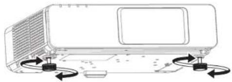 PANASONIC PT-FW300NTE - Přední nastavitelné nožky a úhel promítání - 1