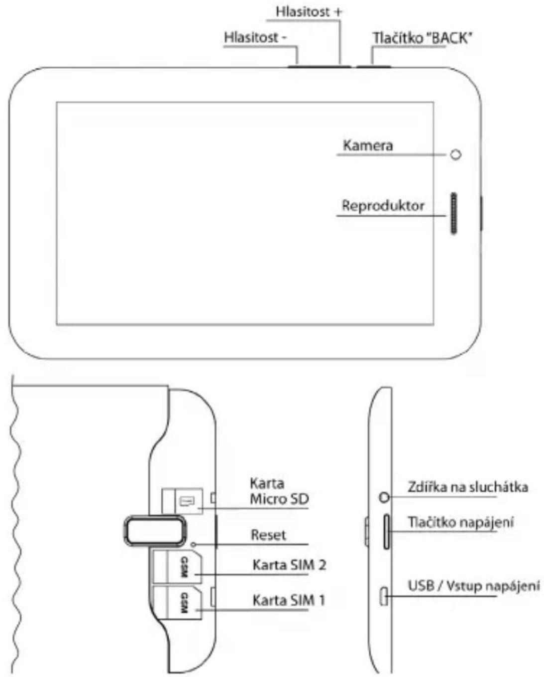 Manta Duo Power MID703 - Vzhled a tlačítka - 1