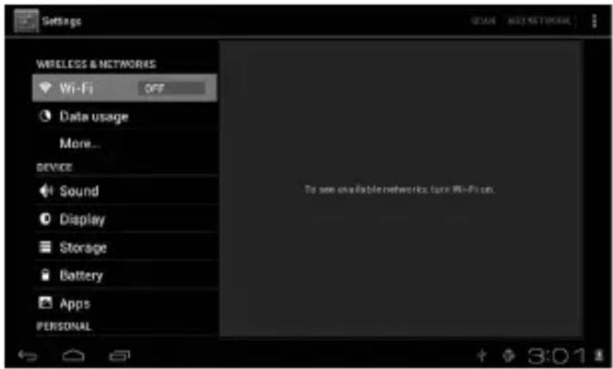 Manta PowerTab MID14 - Pagrindiniai prietaiso nustatymai - 2