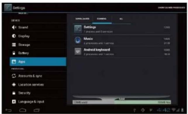 Settings NEW DATA: 2018 RUNNING ALL SUPPORTS Sound Display Storage Battery Apps PERSONAL Accounts & type Location services Security Language & input Settings 1 process and 2 services Music 2 processes and 3 services Android keyboard 3 processes and 4 services 12.68 18.19 12.68 18.19 12.68 18.19 12.68 18.19
