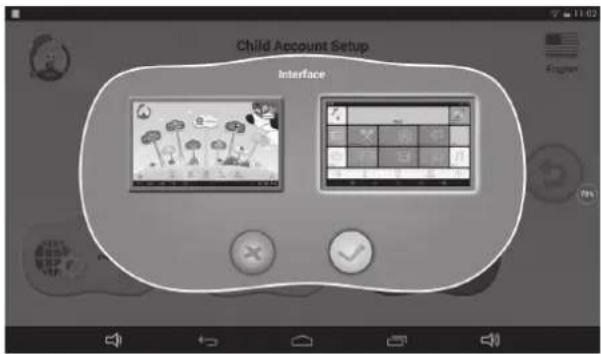 Child Account Setup Interface