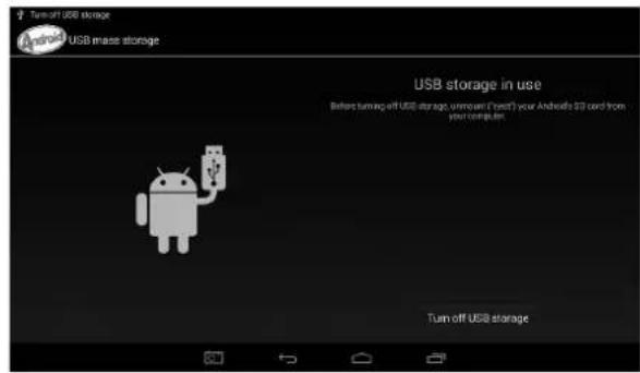 Turn off USB storage Android/USB mass storage USB storage in use Before turning off USB storage, amount (next) your Androids $3 card from you computer. Turn off USB storage