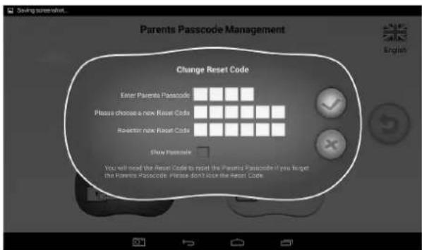 GoGen MAXPAD9G3 - 1.4.2.5: Reset kód változtatása - 1