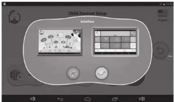 Child Account Setup Interface