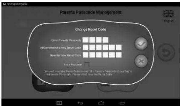 GoGen MAXPAD9G2 - 1.4.2.5: Změna resetovacího kódu - 1