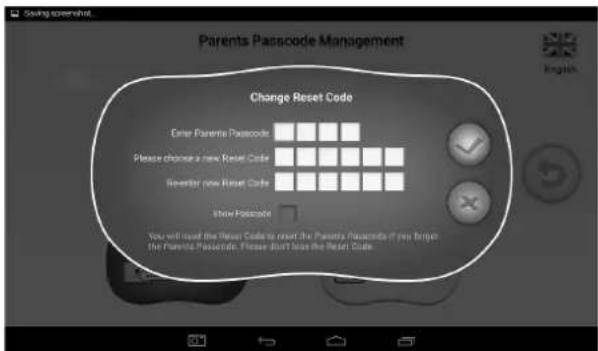 GoGen MAXPAD9G2 - 1.4.2.5: Zmena resetovacieho kódu - 1
