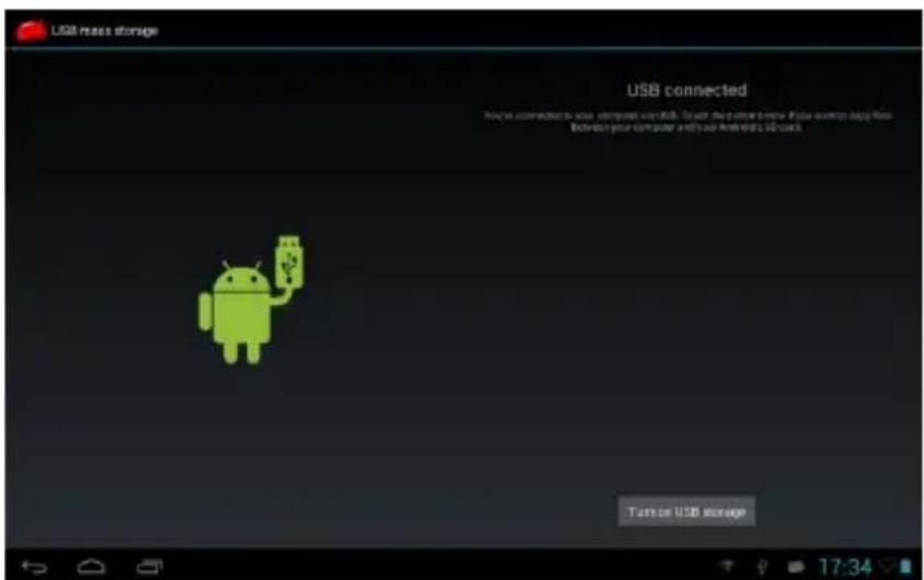 Overmax Quattor 7 - Conectarea cablului USB. - 2